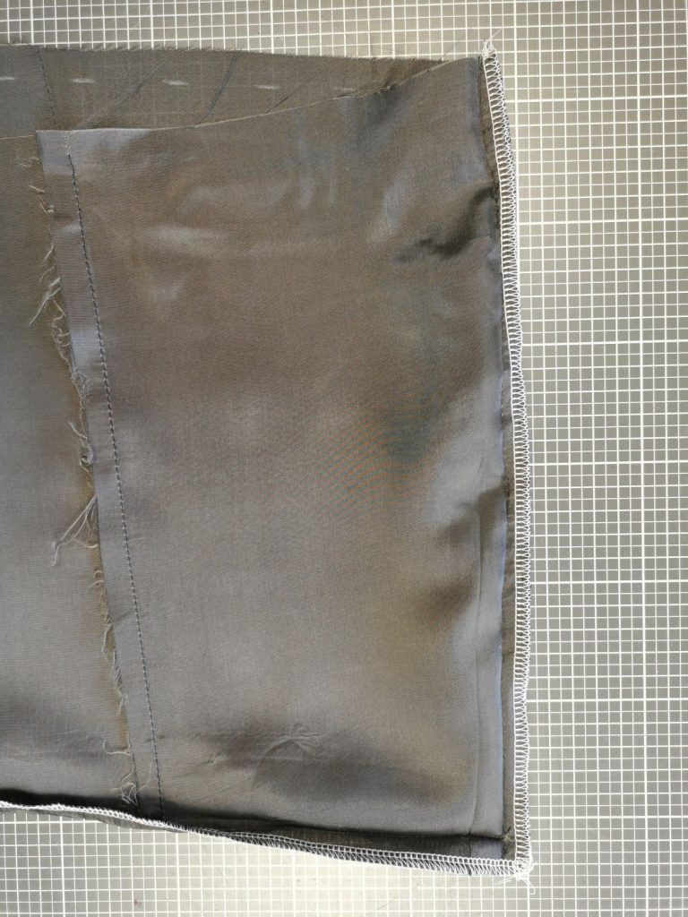 fertige Seitennaht am Futter